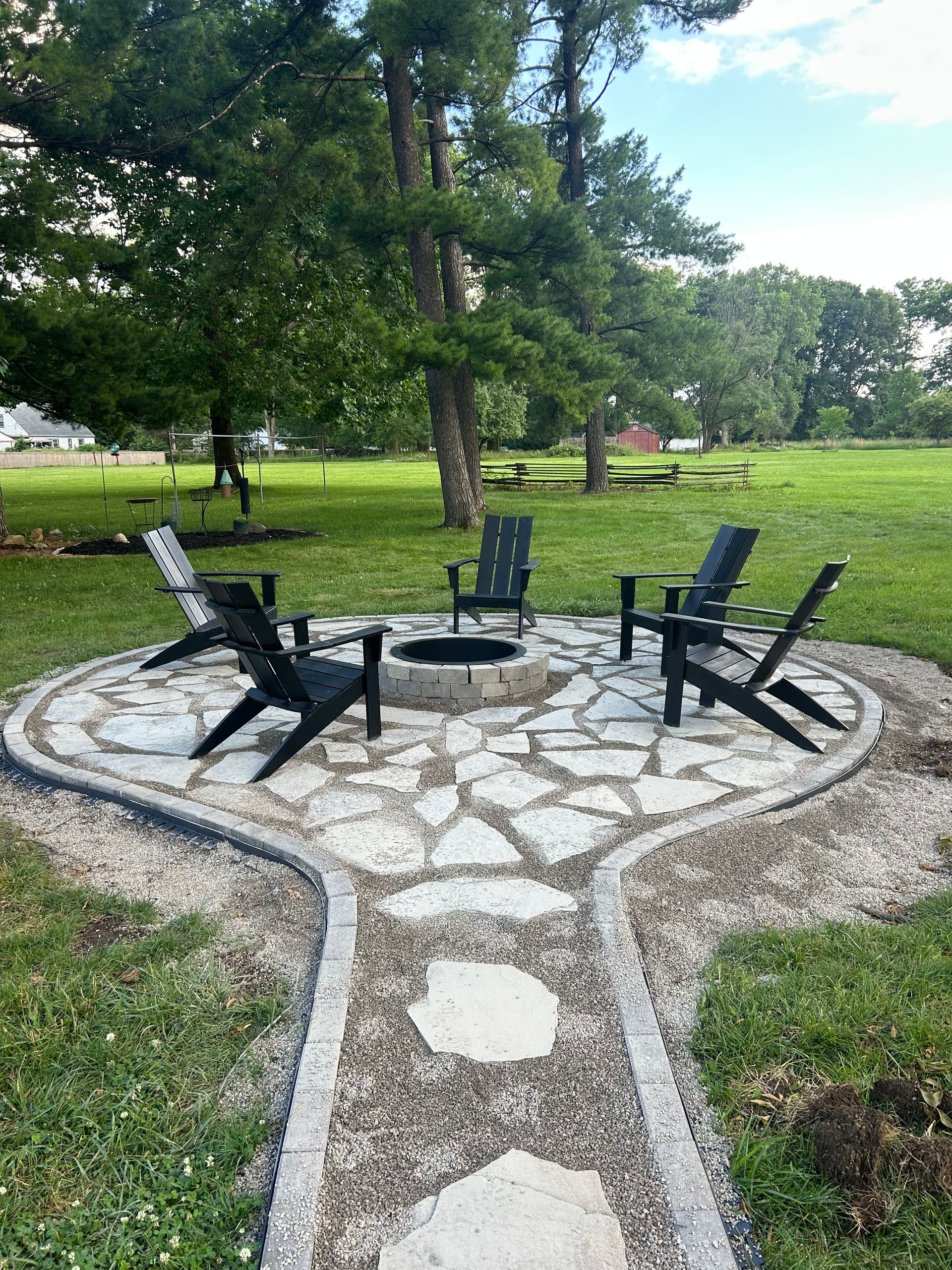 Gallery photos for Flagstone Fire Pit Patio Built for Real Backyard Living in Worthington: Image #3