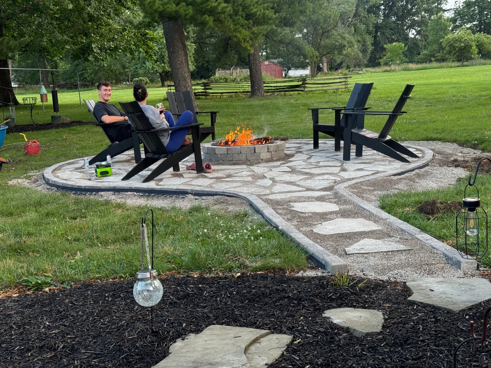 Gallery photos for Flagstone Fire Pit Patio Built for Real Backyard Living in Worthington: Image #1