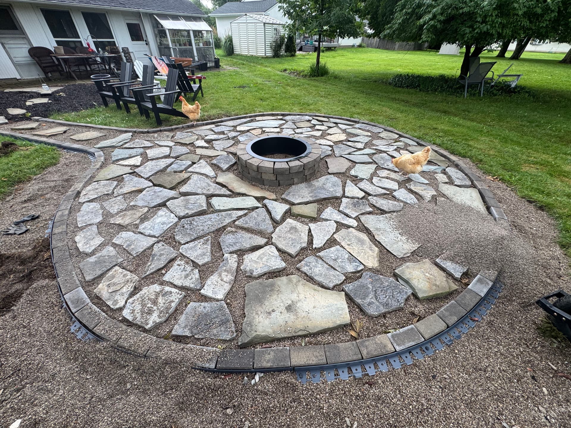 Gallery photos for Flagstone Fire Pit Patio Built for Real Backyard Living in Worthington: Image #2