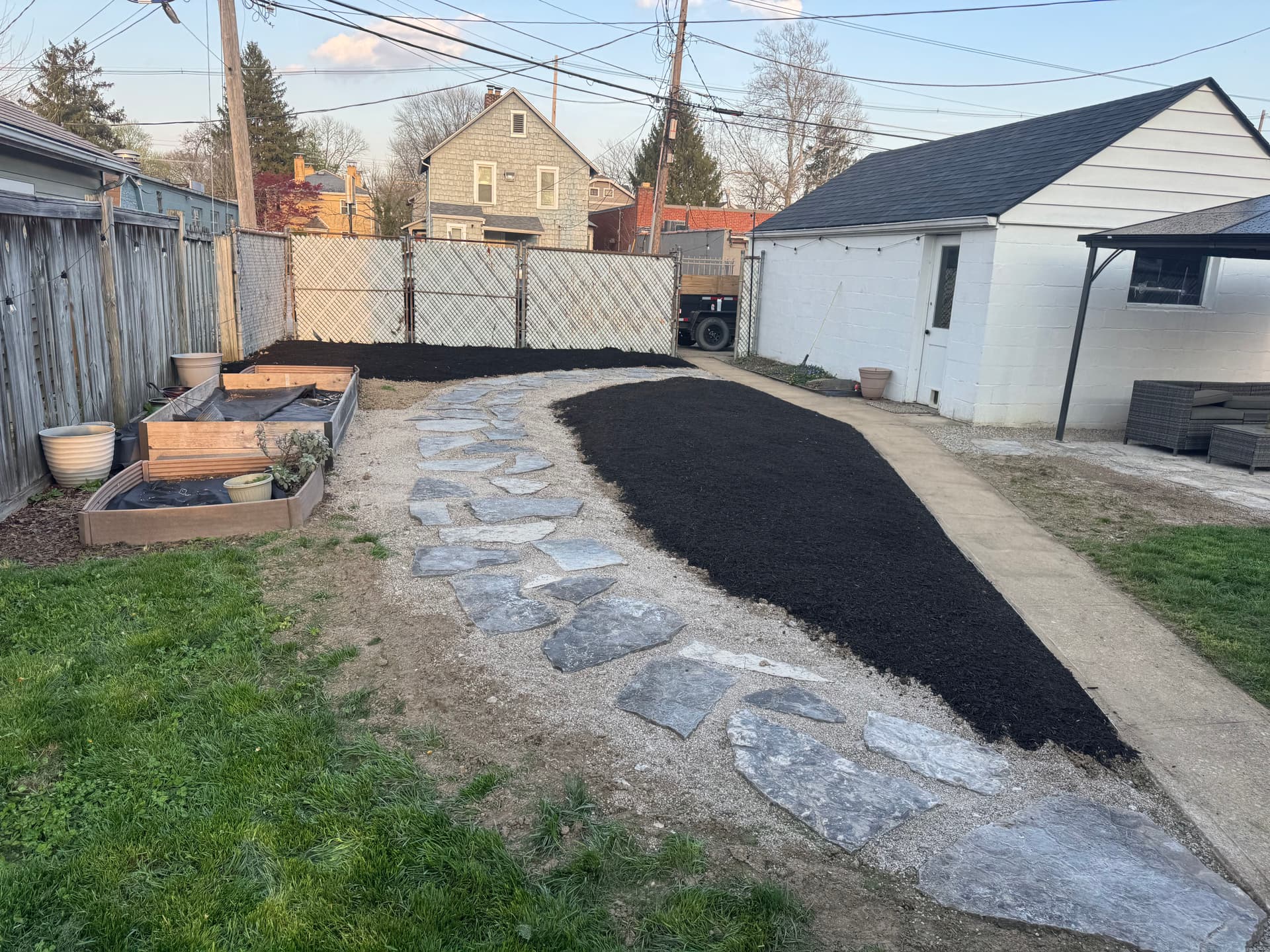 Gallery photos for Flagstone Walkway Hardscape Upgrade in Worthington Ohio: Image #1